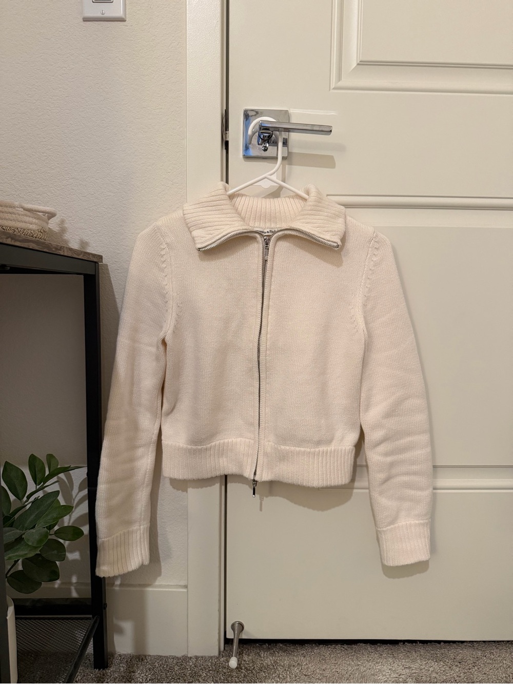 Abercrombie Cream Double Zipper Cardigan